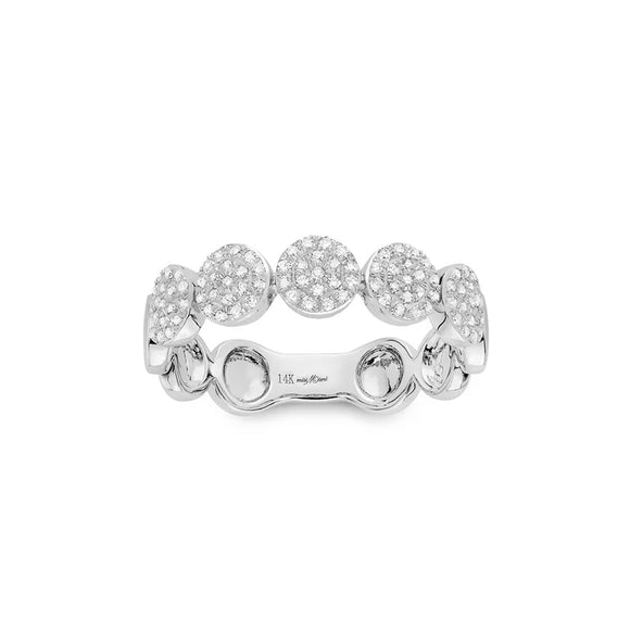 14K White Gold Diamond Disc Ring by Miss Mimi