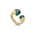 Color Burst Square Ring in Green