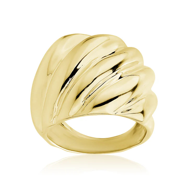 Wide Grooved Band in Yellow by Miss Mimi