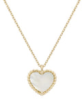 14K Yellow Gold Mother of Pearl Heart Necklace by Miss Mimi
