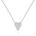 Sharp Heart Pave Necklace in White