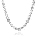 Sterling Silver Heart Link Necklace in White by Miss Mimi