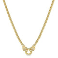 Double Lionesse Mesh Necklace in Yellow with Red Eyes