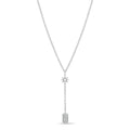 Star and Tag Lariat Necklace in White by Miss Mimi