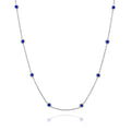 Diamond by the Yard Necklace in White,  Blue Stones by Miss Mimi