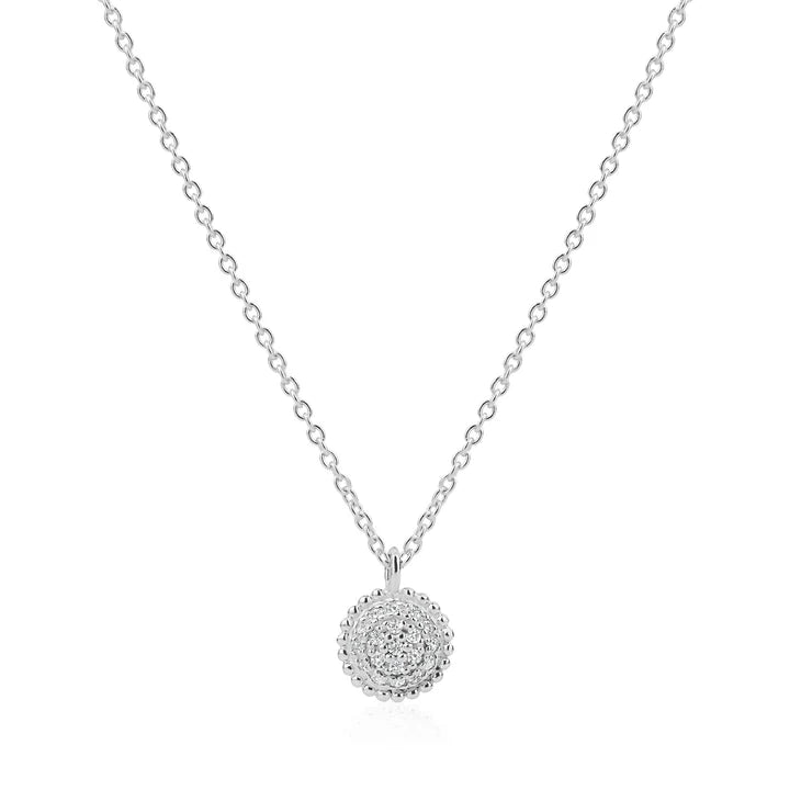Round  Dew Drop Necklace in White by Miss Mimi