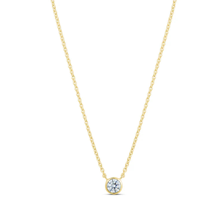 5mm Bezel Drop Necklace in Yellow by Miss Mimi
