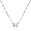 5mm Emerald Cut Necklace in White by Miss Mimi