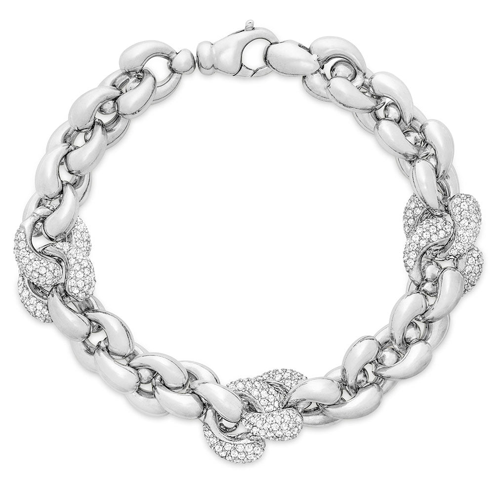 Heart Link Bracelet in White by Miss Mimi