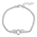 Mesh Double Lionesse Bracelet in White with Red Eyes by Miss Mimi