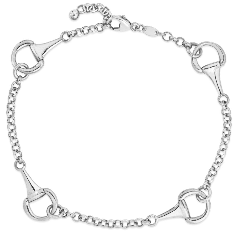 Equestrian Link Bracelet in White by Miss Mimi
