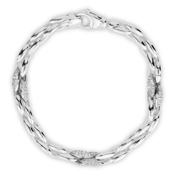 Fancy Oval Link Bracelet in White by Miss Mimi
