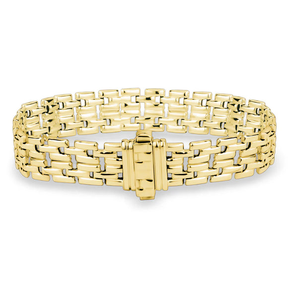 Gold Plated Sterling Silver 10mm Square Link Bracelet by Miss Mimi