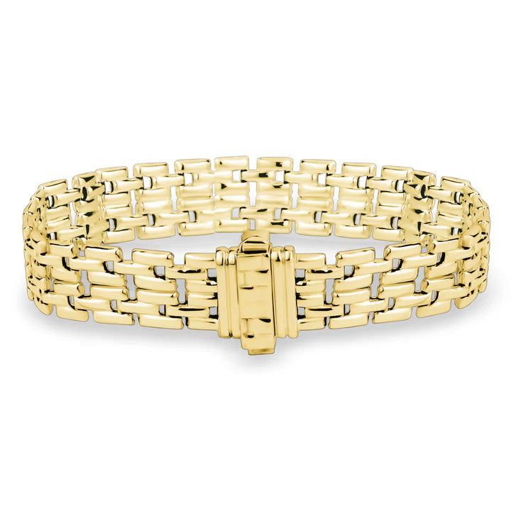 10mm Plain Square Link Bracelet in Yellow by Miss Mimi