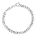 Flat Heart Link Bracelet in White by Miss Mimi