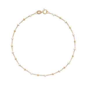 14K Yellow Gold  and Yellow Enamel Bead Bracelet by Miss Mimi