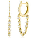 14K Yellow Gold Huggies with Diamond String by Miss Mimi