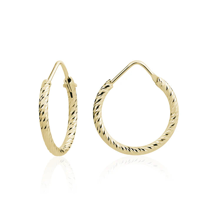 XS  Diamond Cut Hoops in Yellow by Miss Mimi