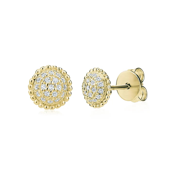 Round Dew Drop Studs in Yellow by Miss Mimi