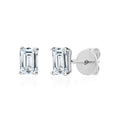 4mm Emerald Cut Studs in White by Miss Mimi