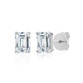 5mm Emerald Cut Stud Earrings in White by Miss Mimi