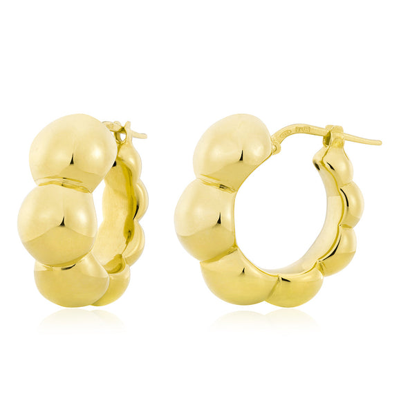 Sterling Silver Gold Plated Forever Bead Earrings in Yellow