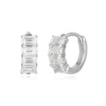 14K White Gold Emerald Cut Lab Diamond Earrings by Miss Mimi