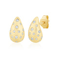 Brush Fancy Small Pear Studs in Yellow by Miss Mimi