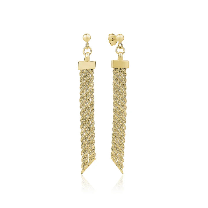 Long Mesh Earrings in Yellow by Miss Mimi
