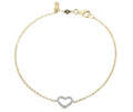 Gold Plated Lab Diamond Open Heart Bracelet by Monte Luna