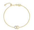 Gold Plated Double Circle Lab Grown Diamond Bracelet by Monte Luna