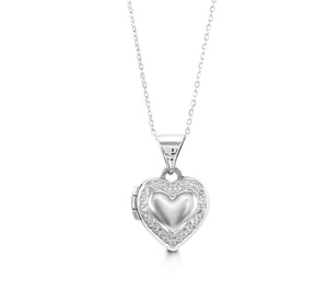 10K Children's Heart Locket Pendant | 14"