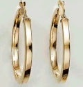 10K Yellow Gold Flat Hoops