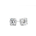 14K White Gold Cushion Cut Moissanite Stud Earrings