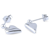 Sterling Silver Heart Dangle Earrings