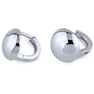 Sterling Silver Half Ball Huggie Earrings