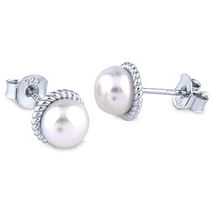 Sterling Silver Freshwater Pearl Stud Earrings