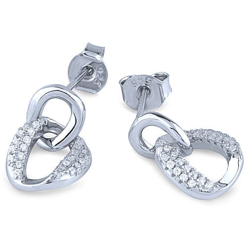 Sterling Silver and Cubic Zirconia Drop Earrings