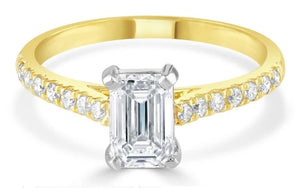 1.33ctw Emerald Cut Lab Grown Diamond Engagement Ring