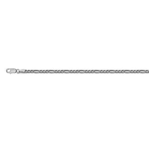 Sterling Silver Rhodium Plated Figaro Chain | 20"