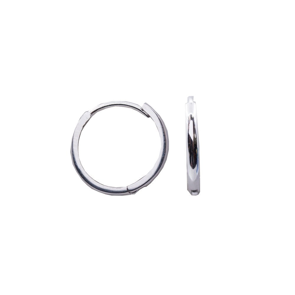 10K White Gold 14mm Classic Huggie Earrings