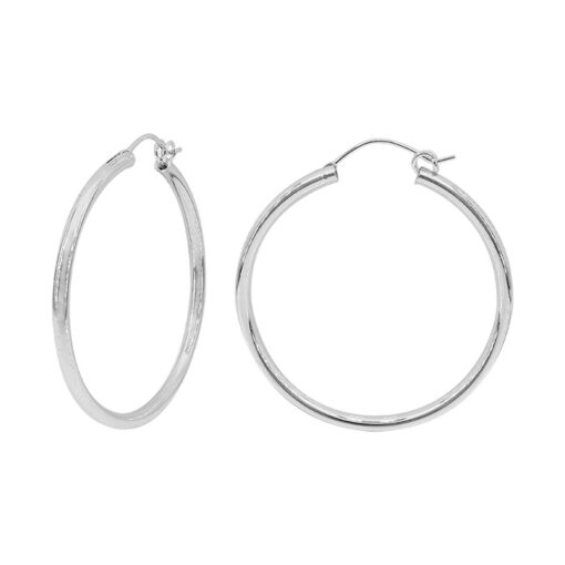 Sterling Silver 45mm Hoops