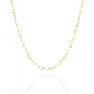 10K Yellow Gold Heart Chain Necklace | 16"