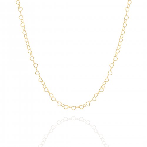 10K Yellow Gold Heart Chain Necklace | 16
