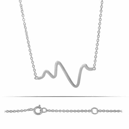 Sterling Silver Heart Beat Necklace