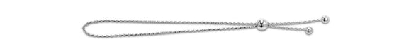 10K White Gold Cable Bolo Bracelet