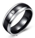 Tungsten and Black Ceramic Band