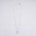 Sterling Silver 1.0ctw Lab Diamond Heart Necklace