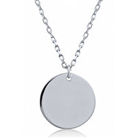 Sterling Silver Disc Pendant with Chain | 18