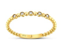 14K Yellow Gold Diamond Stacker Ring